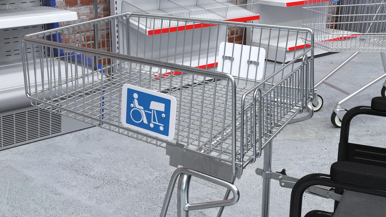 3D Wheelchair with Disabled Persons Shopping Cart