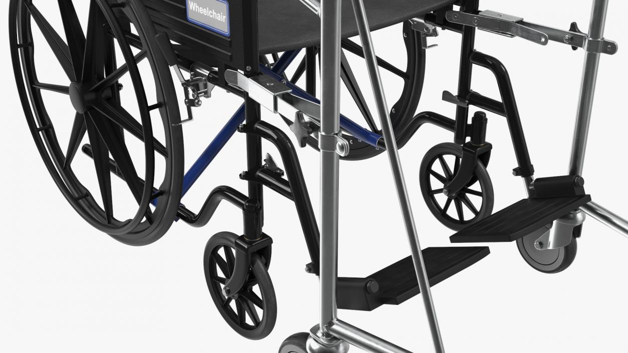 3D Wheelchair with Disabled Persons Shopping Cart