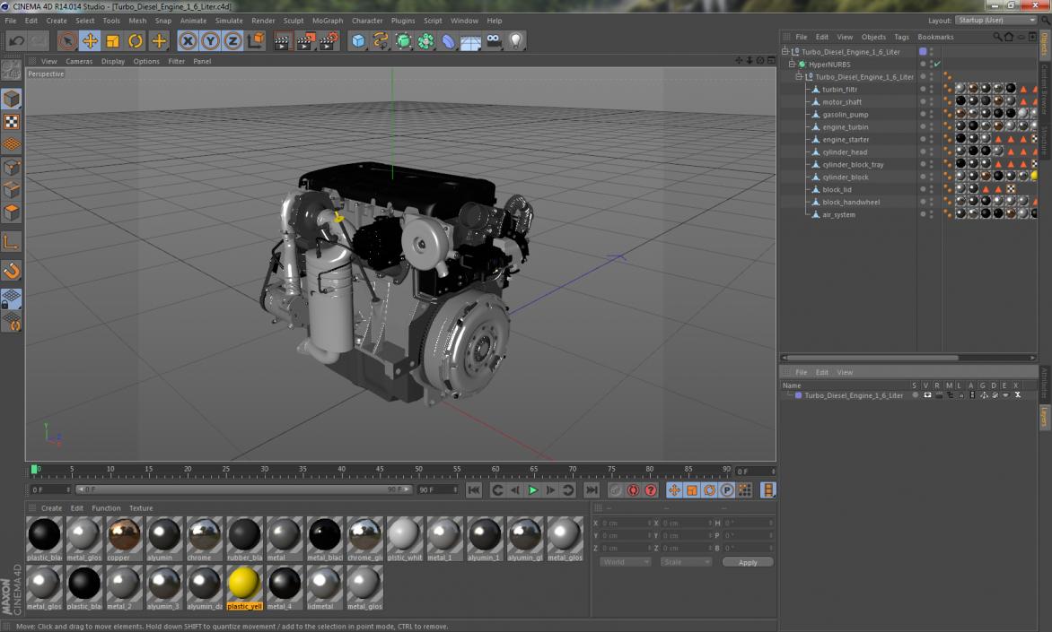 Turbo Diesel Engine 1.6 Liter 3D model