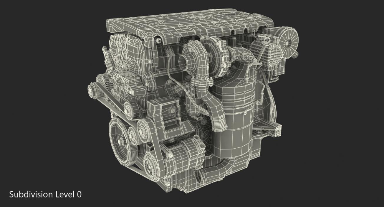 Turbo Diesel Engine 1.6 Liter 3D model