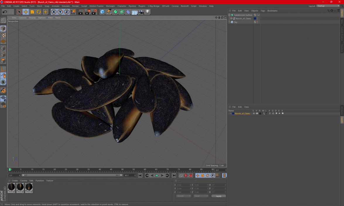 Bunch of Clams 3D model