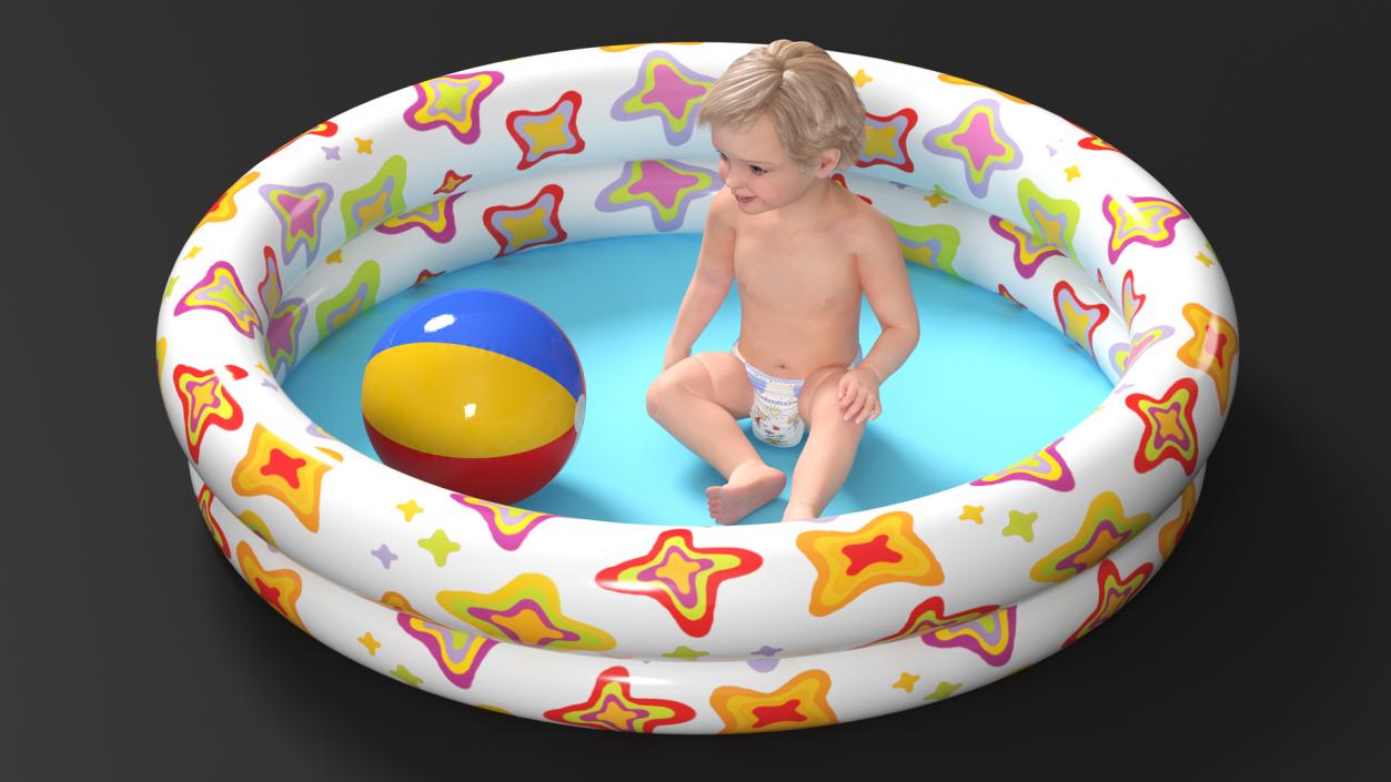 Toddler Baby with Children Accessories Collection 3D model