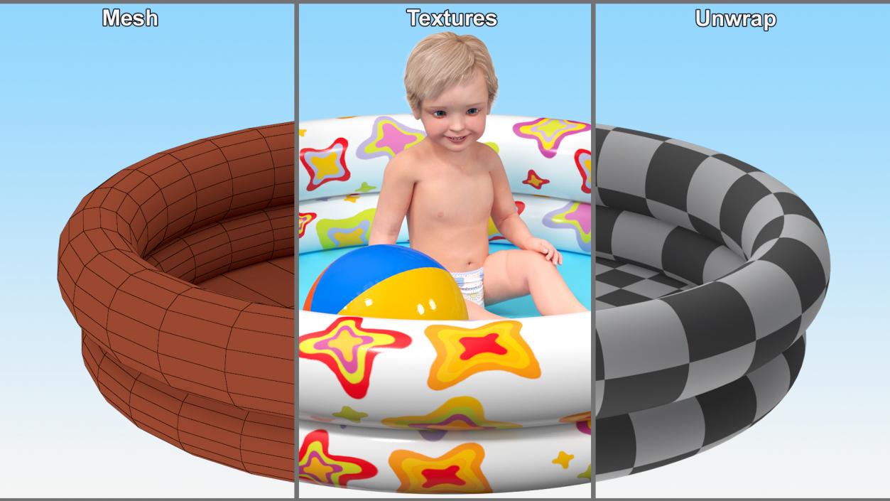 Toddler Baby with Children Accessories Collection 3D model