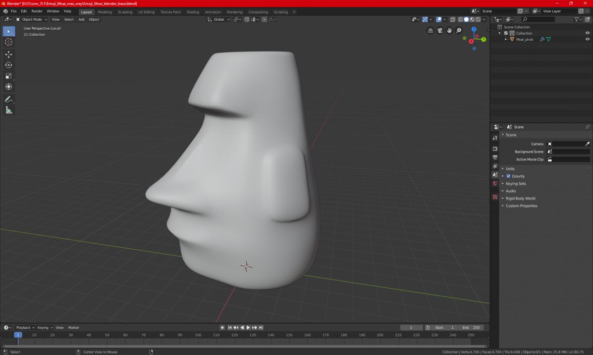 Emoji Moai 2 3D