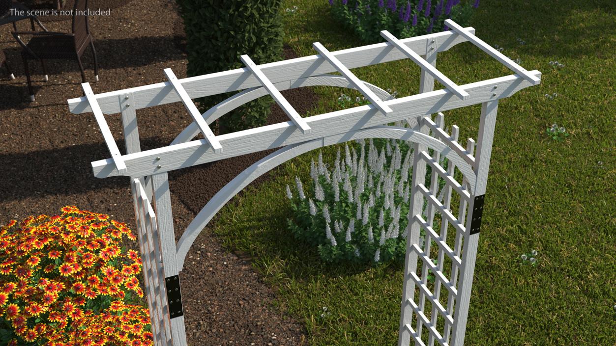 Wooden Garden Arch White 3D model