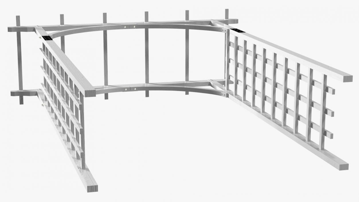 Wooden Garden Arch White 3D model