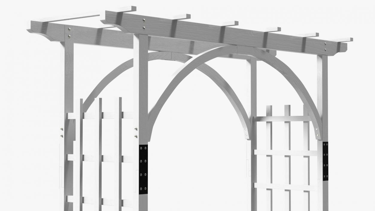 Wooden Garden Arch White 3D model