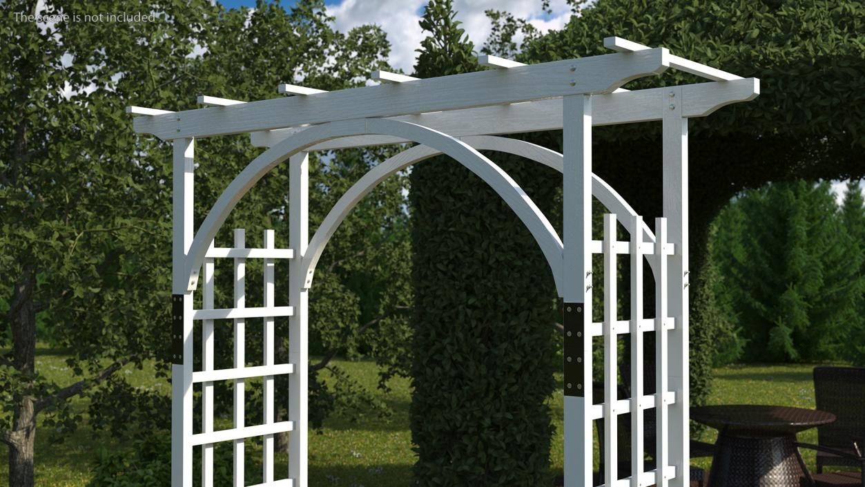 Wooden Garden Arch White 3D model