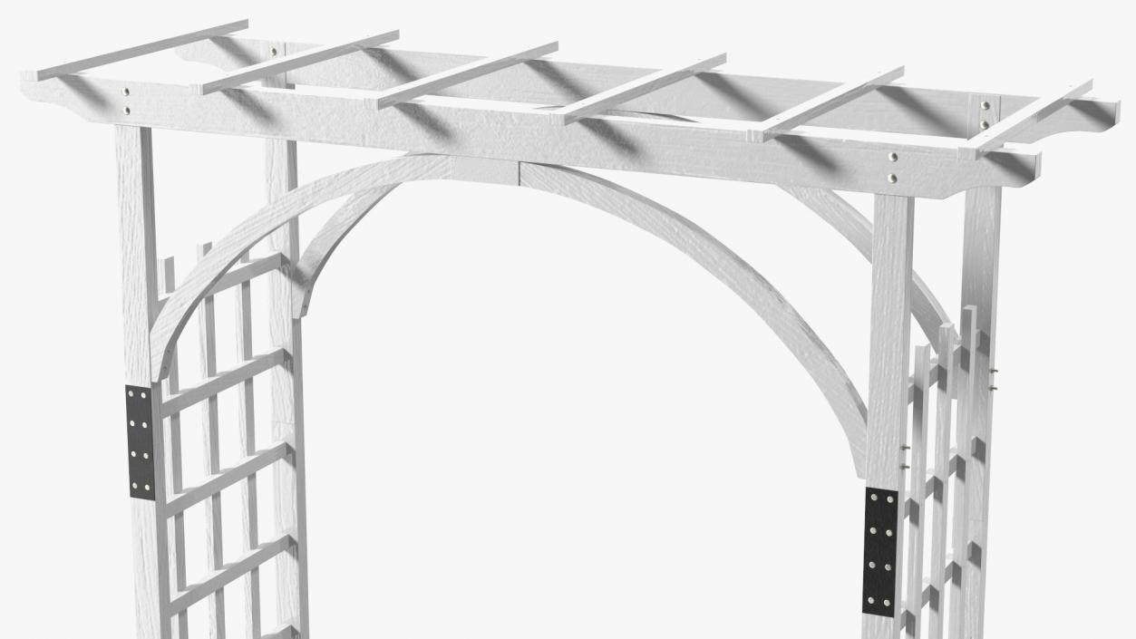 Wooden Garden Arch White 3D model