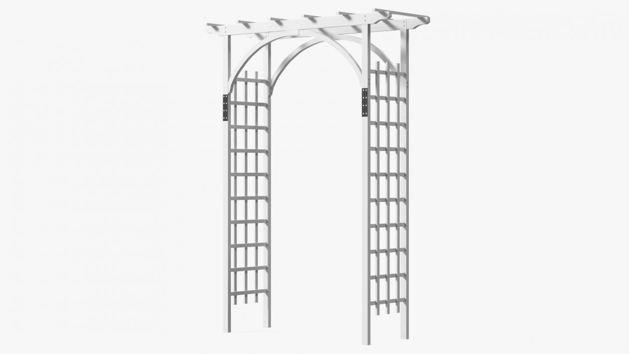 Wooden Garden Arch White 3D model