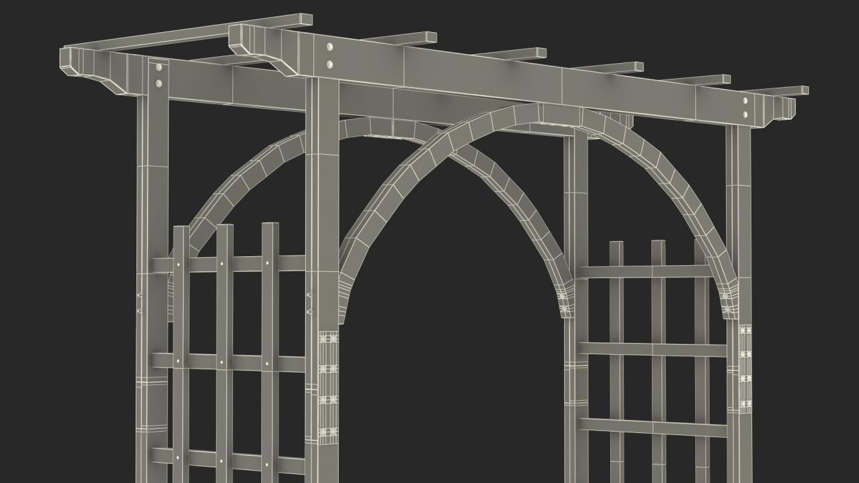 Wooden Garden Arch White 3D model