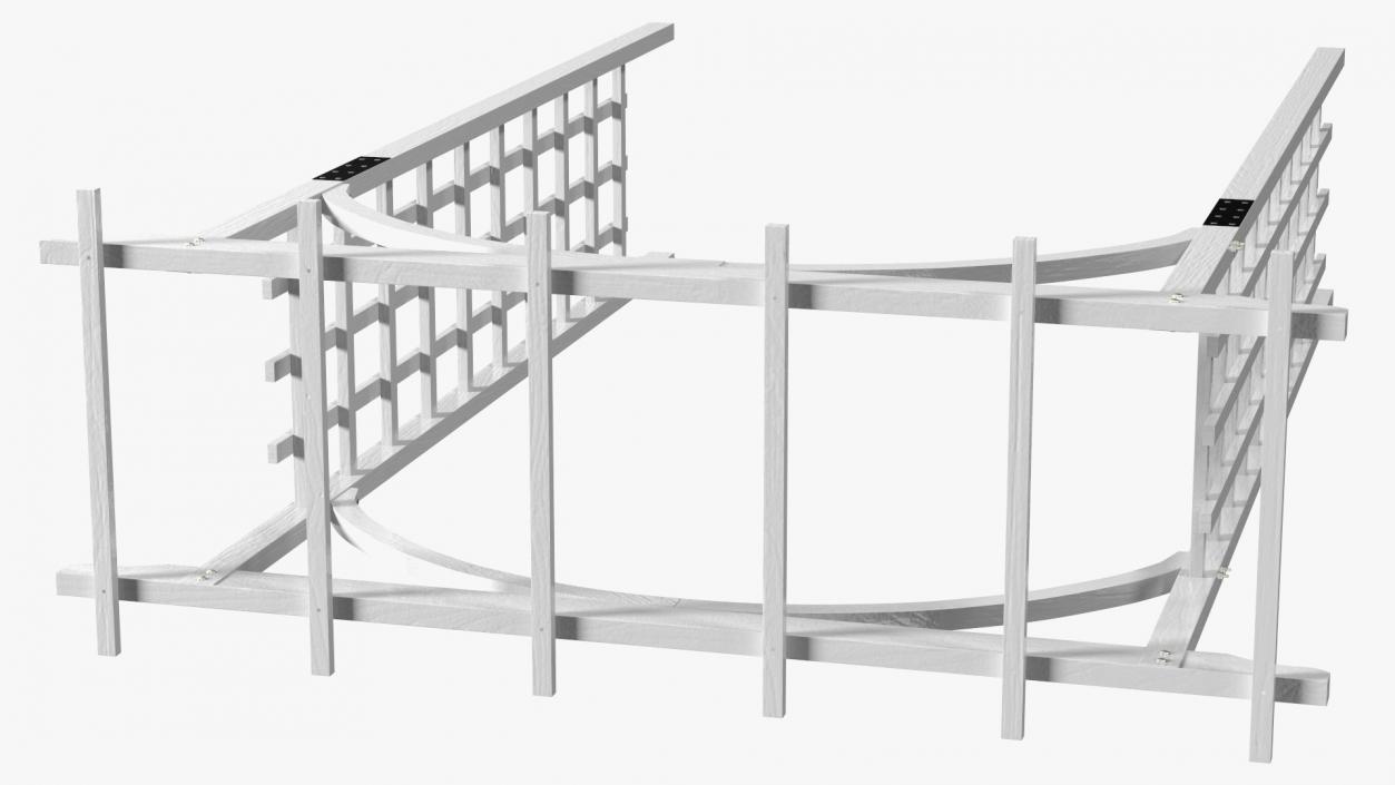 Wooden Garden Arch White 3D model