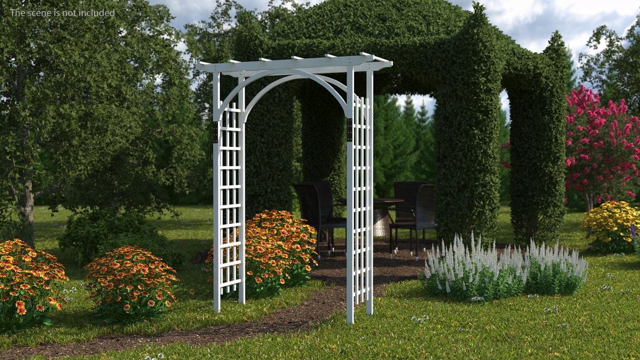 Wooden Garden Arch White 3D model