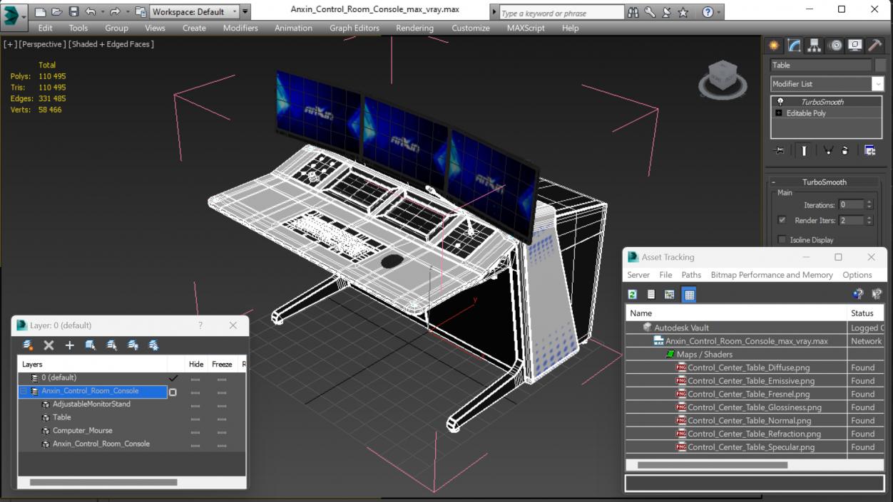 3D Anxin Control Room Console