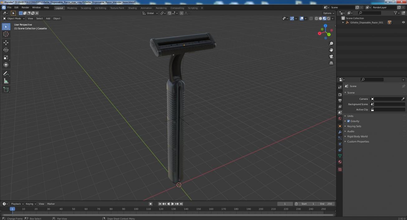 3D model Gillette Disposable Razor