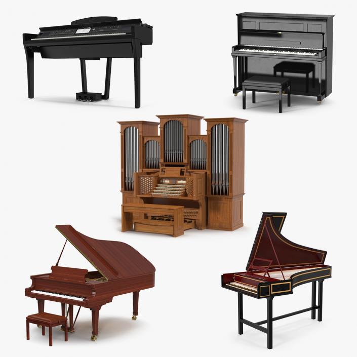 3D Musical Keyboard Instruments Collection 4