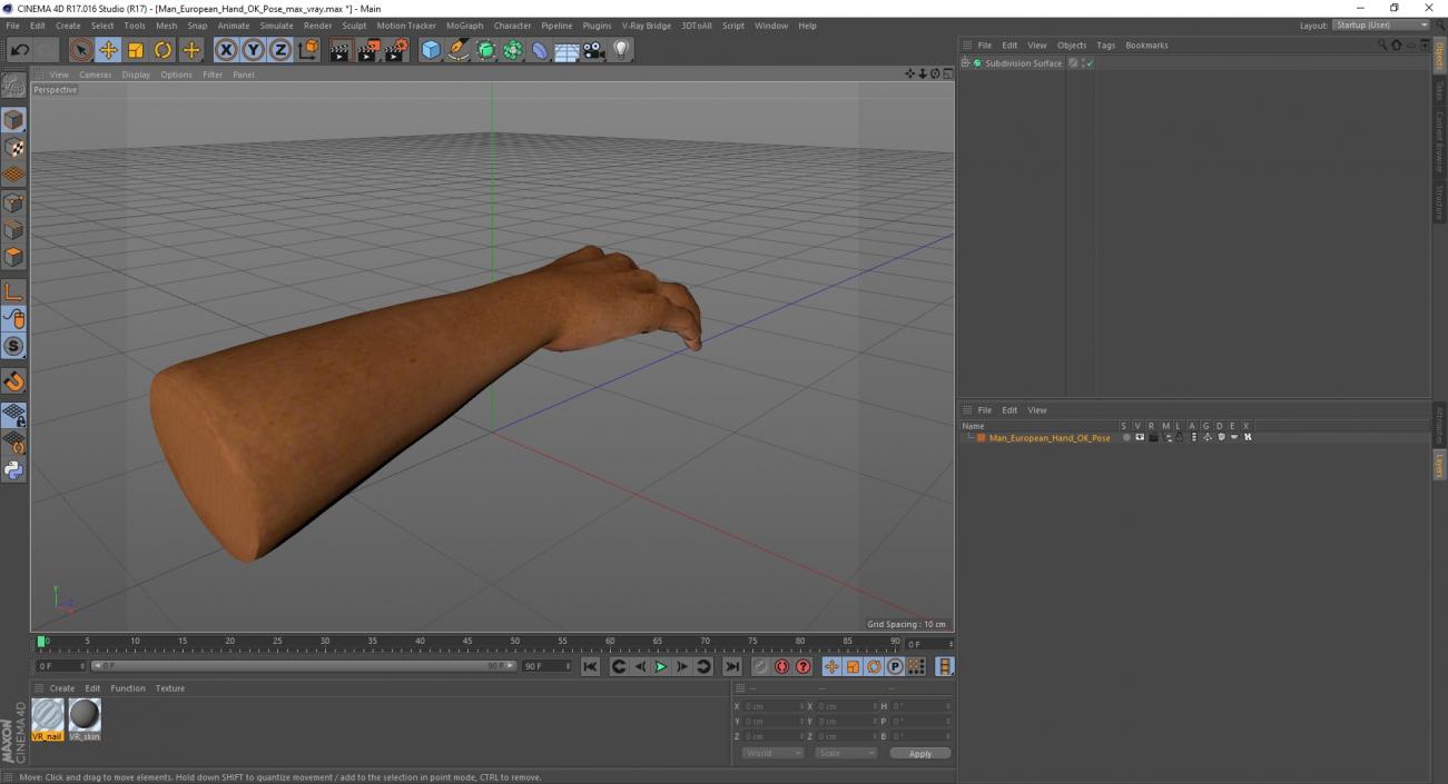 3D model Man European Hand OK Pose