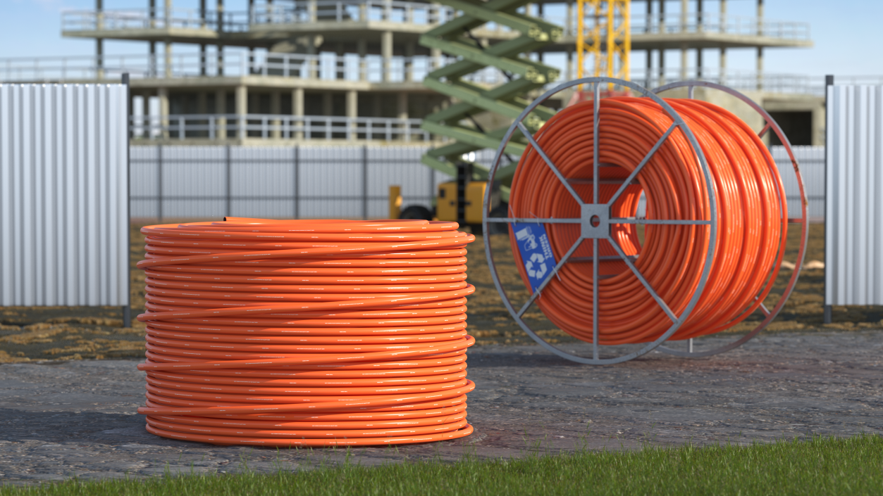 3D model Orange Electrical Conduit