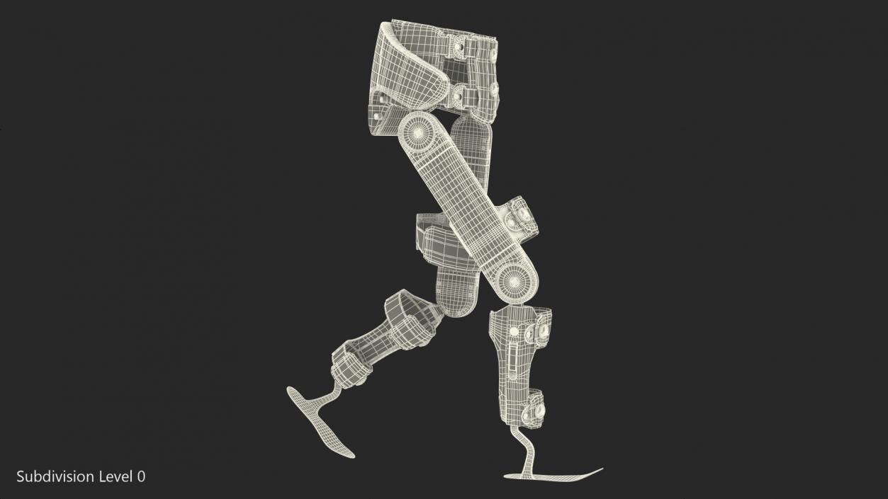 3D model Rehabilitation Exoskeleton Indego Rigged