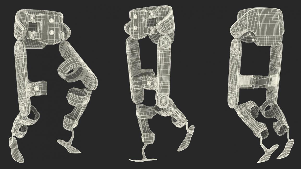 3D model Rehabilitation Exoskeleton Indego Rigged