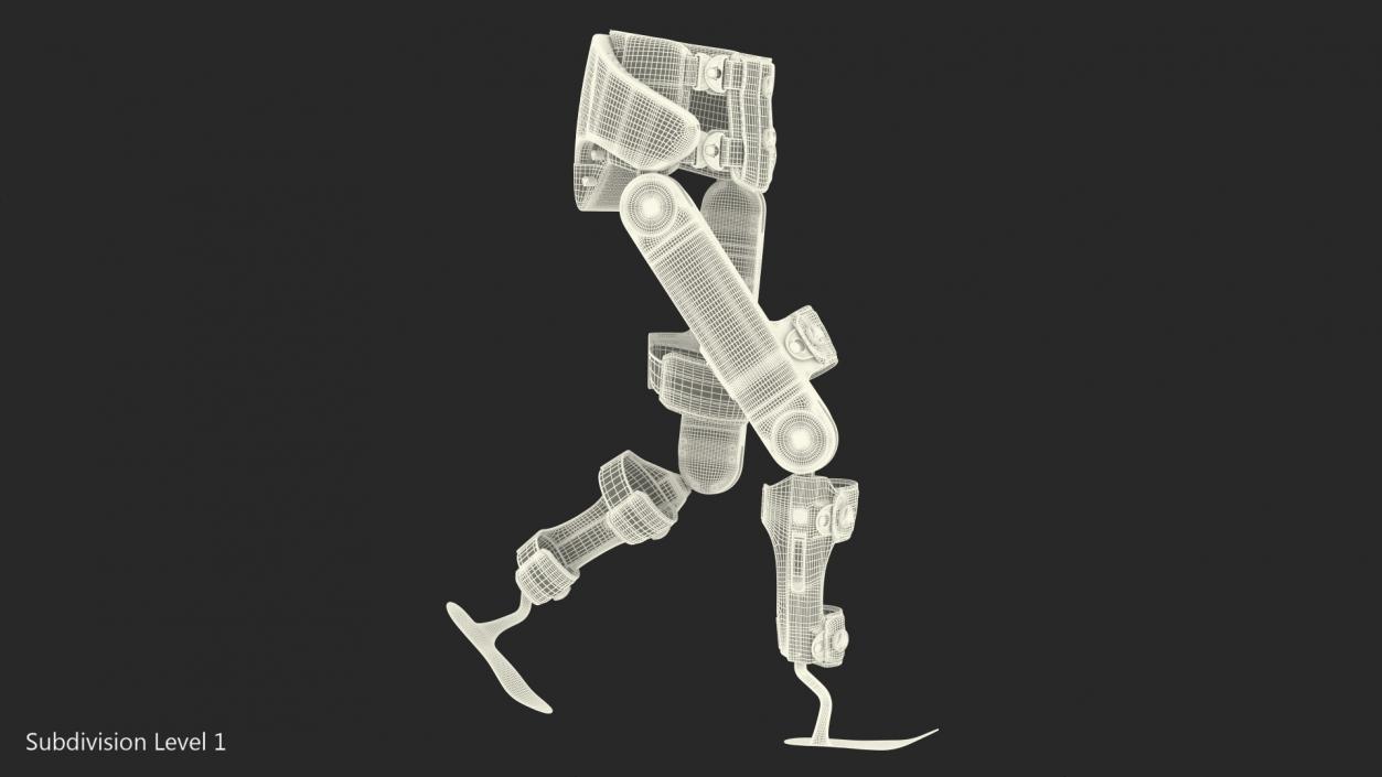 3D model Rehabilitation Exoskeleton Indego Rigged