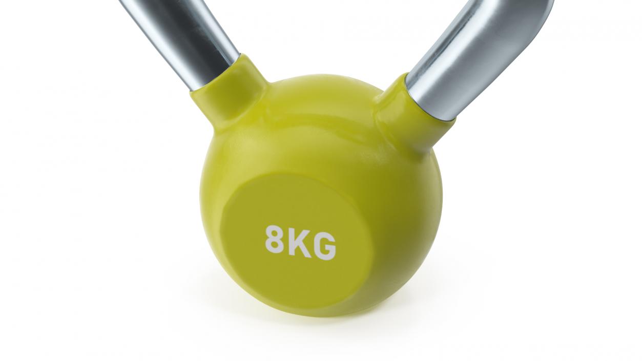 Fitness Vinyl Coated Kettlebell Weight 8kg 3D