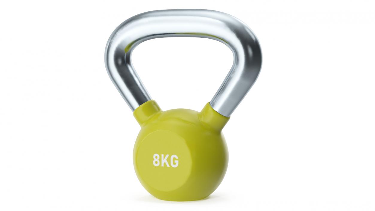 Fitness Vinyl Coated Kettlebell Weight 8kg 3D