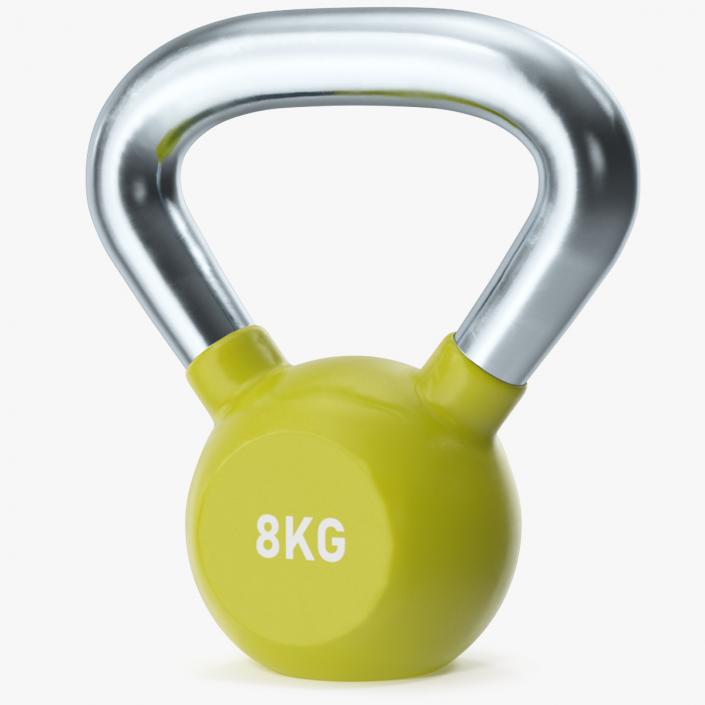 Fitness Vinyl Coated Kettlebell Weight 8kg 3D