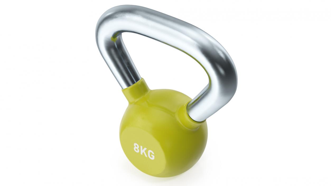 Fitness Vinyl Coated Kettlebell Weight 8kg 3D