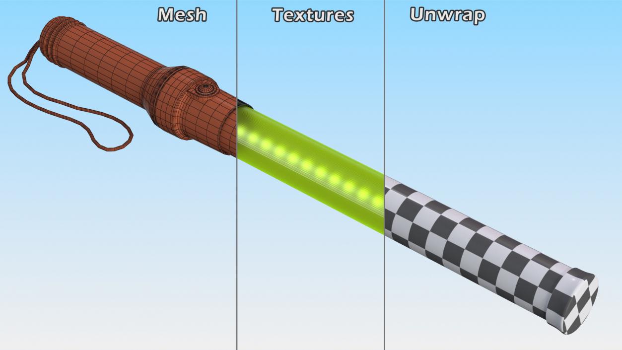 3D LED Traffic Control Baton Green