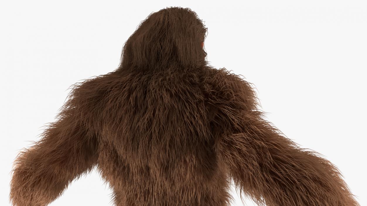 3D Mythical Creature Bigfoot A-pose Fur