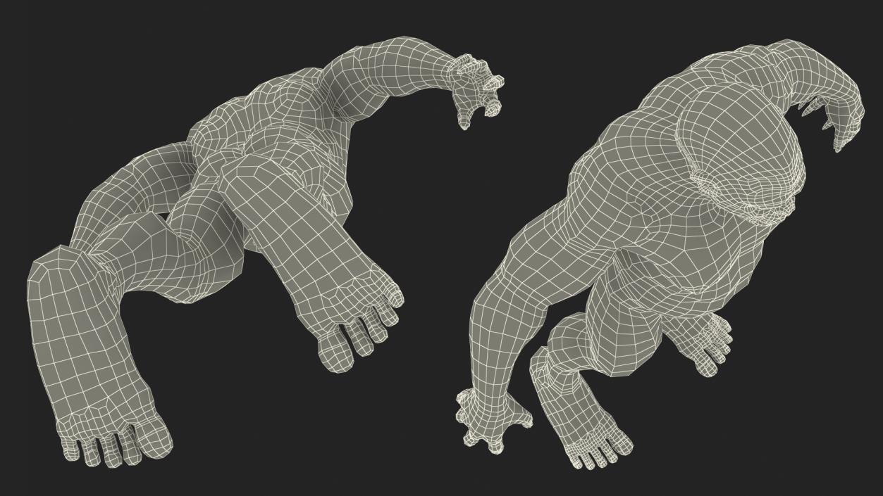 3D Mythical Creature Bigfoot A-pose Fur