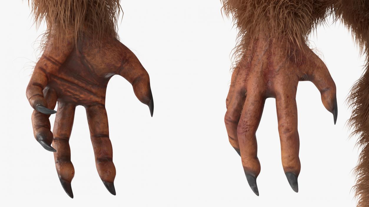 3D Mythical Creature Bigfoot A-pose Fur