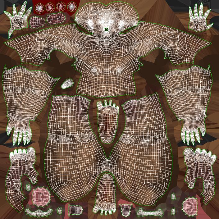 3D Mythical Creature Bigfoot A-pose Fur