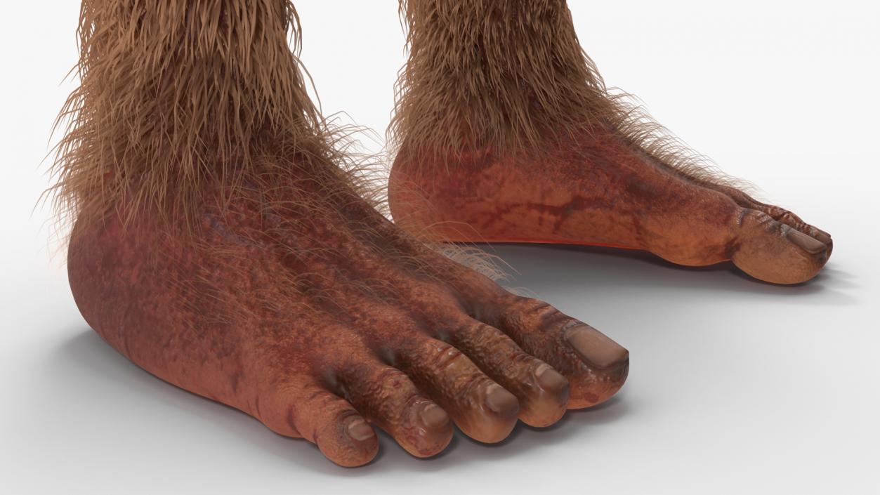 3D Mythical Creature Bigfoot A-pose Fur