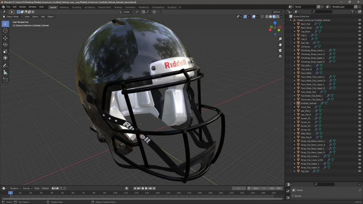 Riddell American Football Helmet 3D