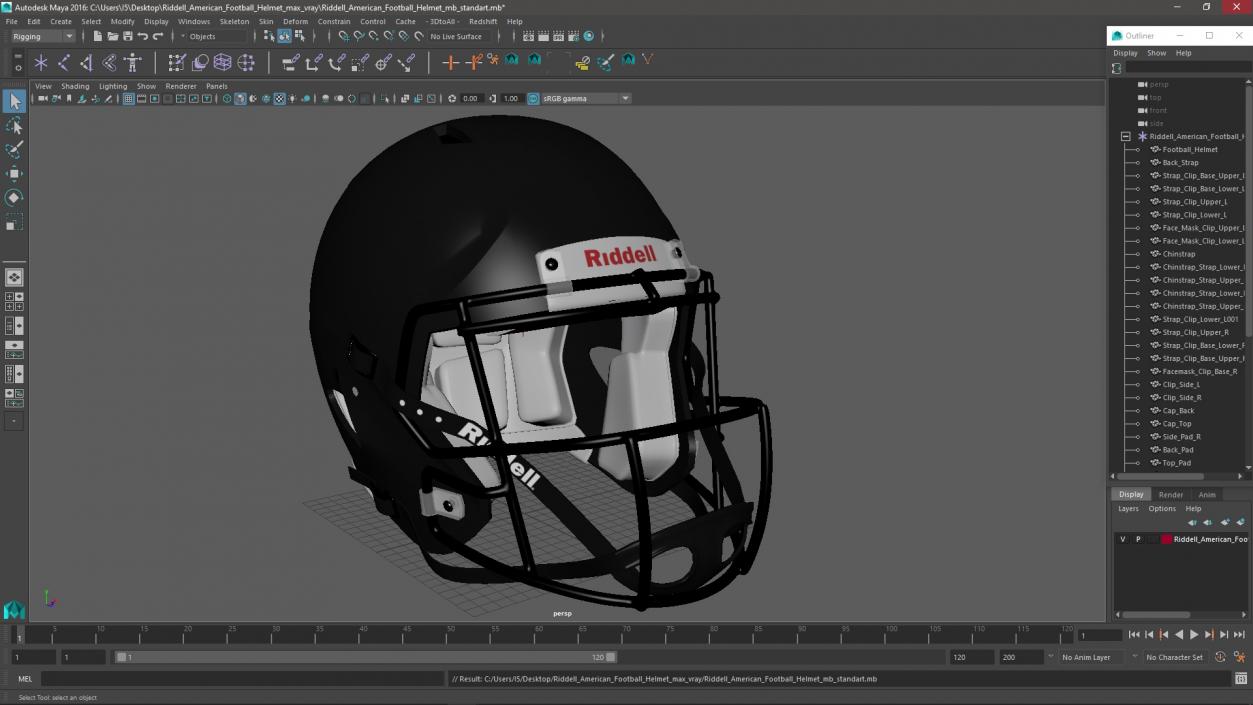 Riddell American Football Helmet 3D