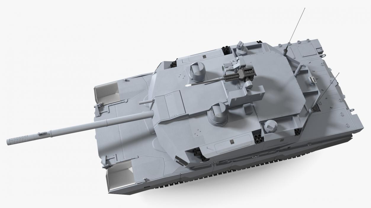 3D Tank Abrams X Grey model