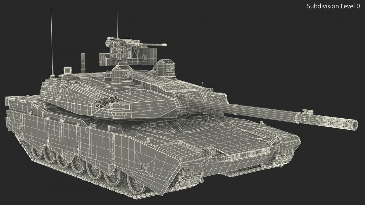 3D Tank Abrams X Grey model