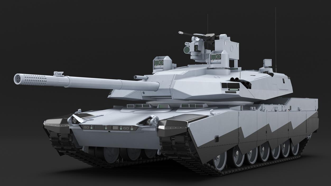 3D Tank Abrams X Grey model