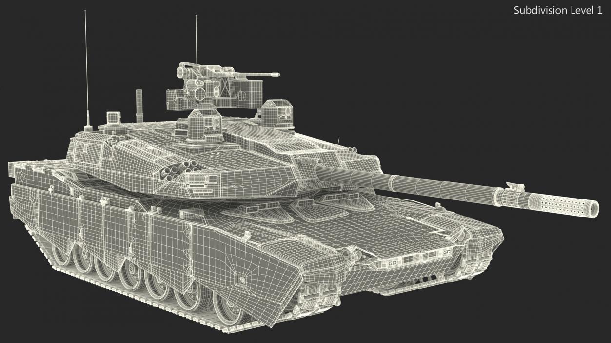 3D Tank Abrams X Grey model