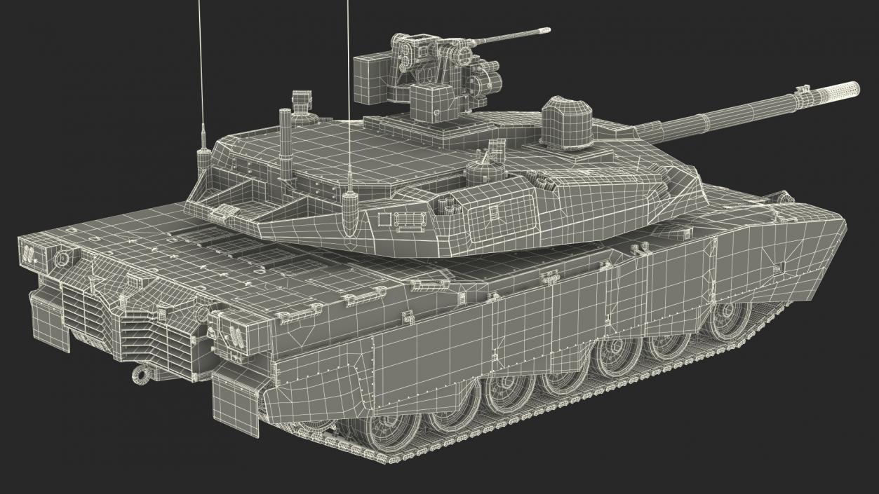 3D Tank Abrams X Grey model