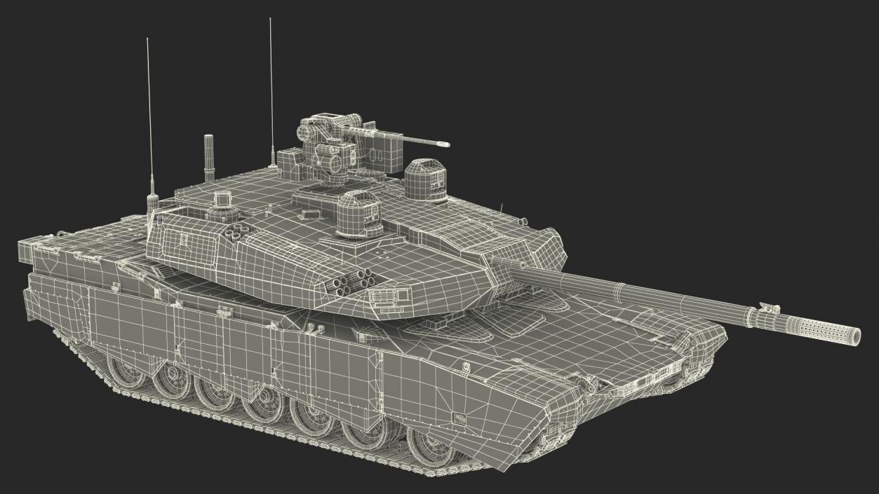 3D Tank Abrams X Grey model