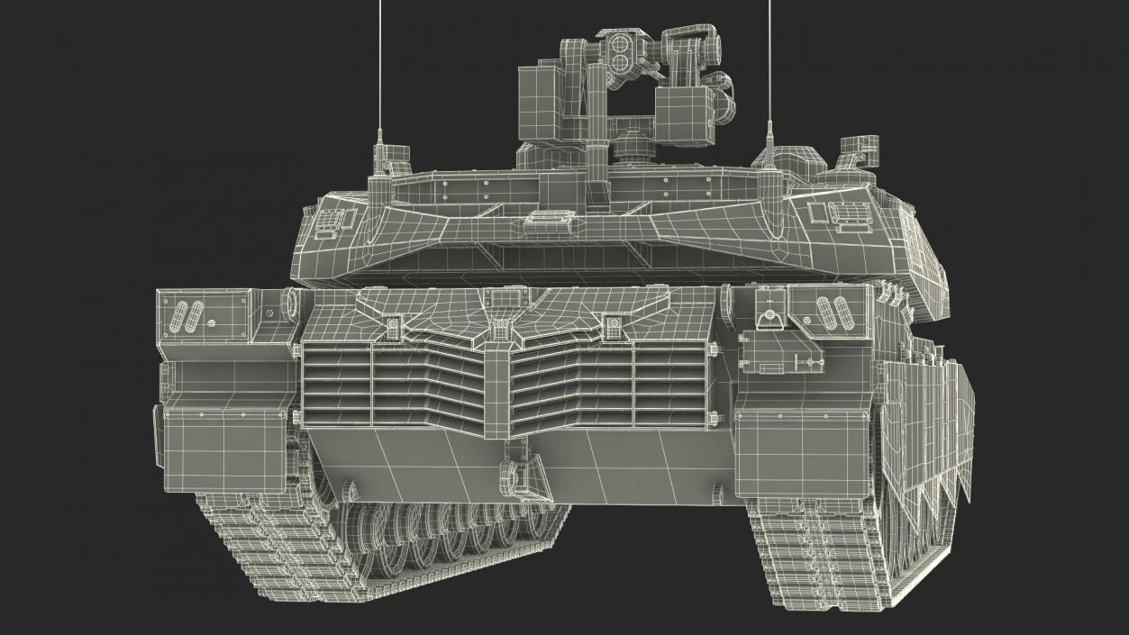 3D Tank Abrams X Grey model