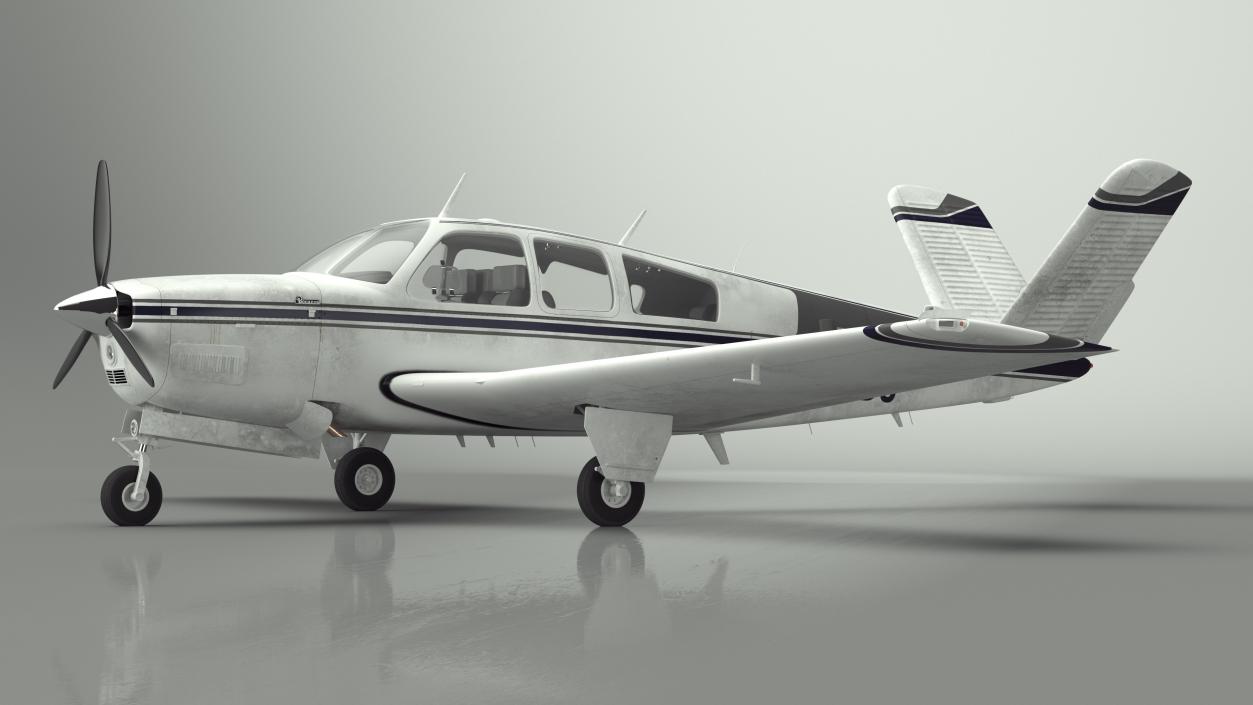 3D Propeller Aircraft Beechcraft Bonanza S35