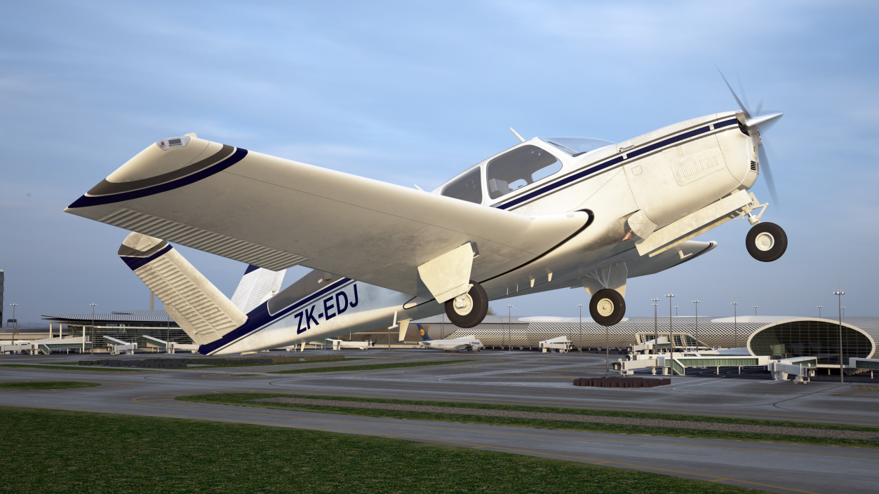 3D Propeller Aircraft Beechcraft Bonanza S35