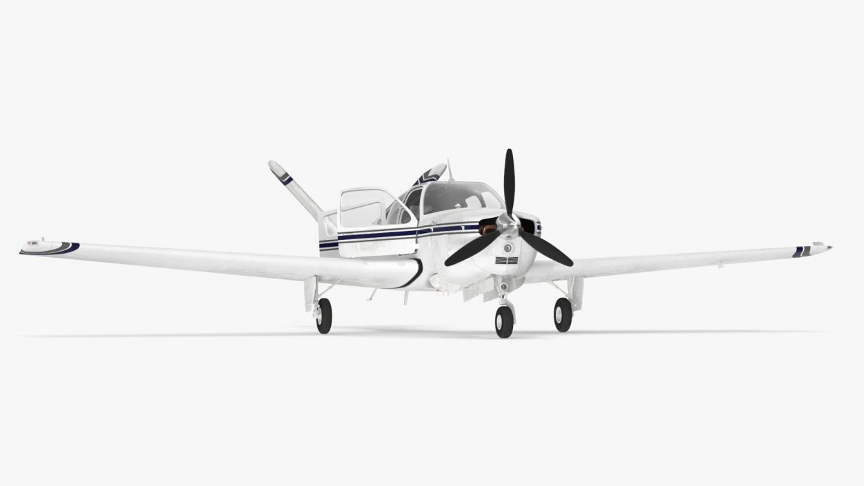 3D Propeller Aircraft Beechcraft Bonanza S35