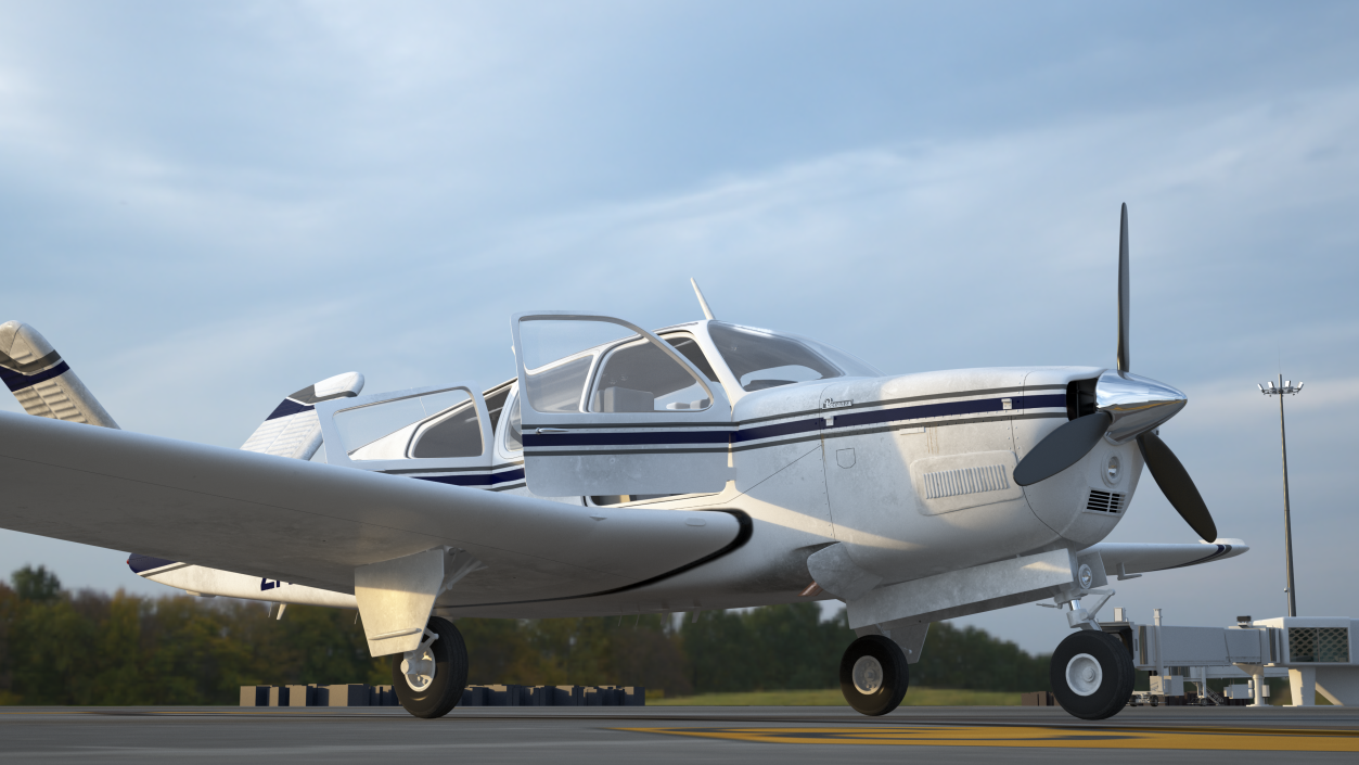 3D Propeller Aircraft Beechcraft Bonanza S35