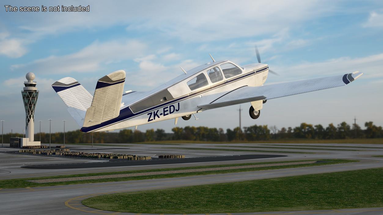 3D Propeller Aircraft Beechcraft Bonanza S35