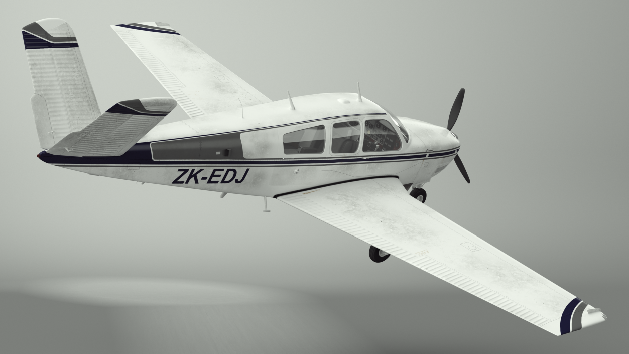 3D Propeller Aircraft Beechcraft Bonanza S35